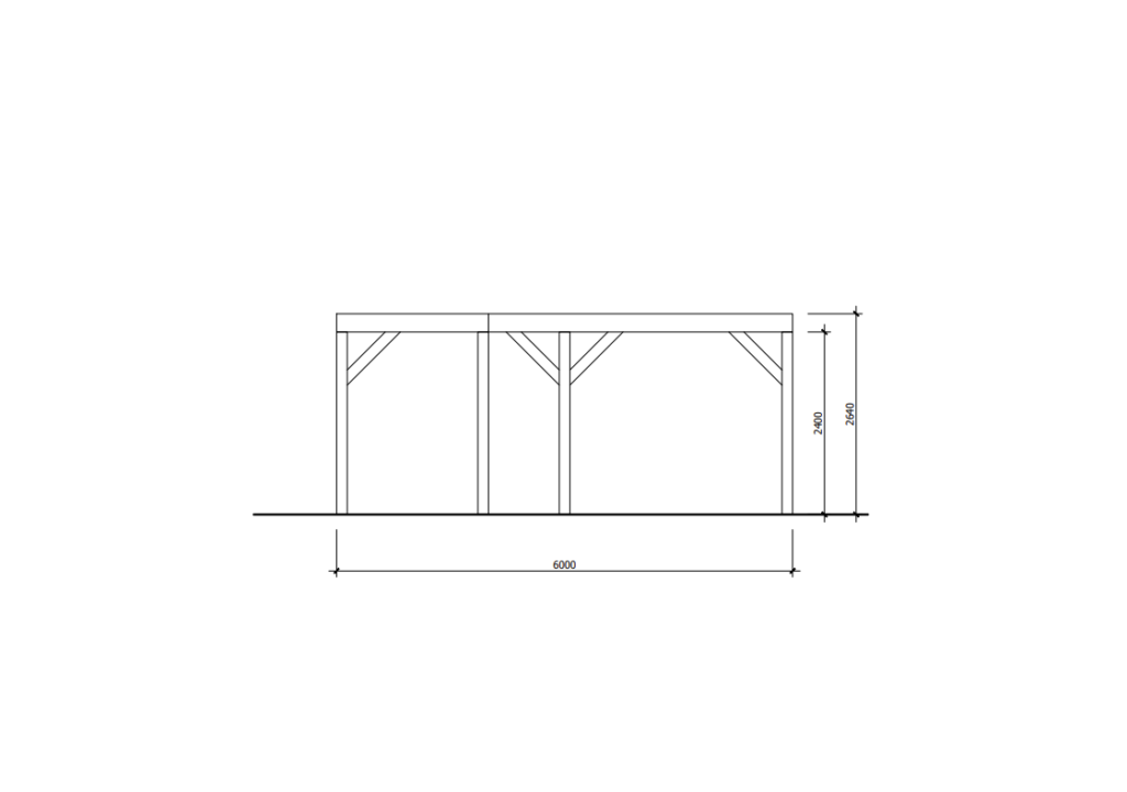 Am Haus angebaute Pergola Seitenansicht