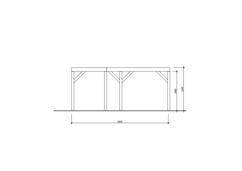 Am Haus angebaute Pergola Grundrissplan