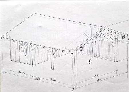 Handgezeichneter Skizze eines Carports