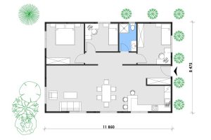 Holzhaus mit Mini Elementen 101 Grundrissplan
