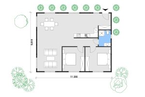 Holzhaus mit Mini Elementen 100 Grundrissplan