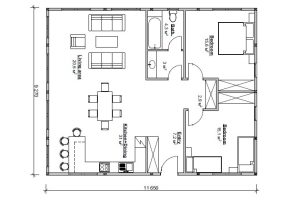 Holzhaus mit Mini Elementen 108 Grundrissplan