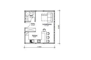 Holzhaus mit Mini Elementen 34 Grundrissplan