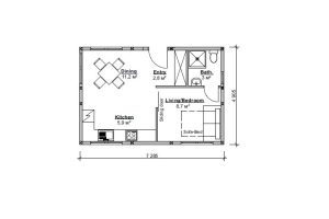 Holzhaus mit Mini Elementen 36 Grundrissplan