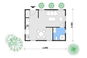 Holzhaus mit Mini Elementen 37 Grundrissplan