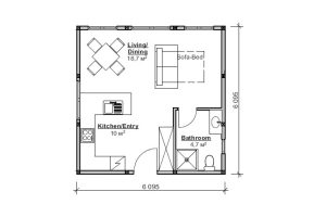Holzhaus mit Mini Elementen 37-2 Grundrissplan