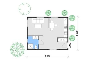 Holzhaus mit Mini Elementen 38 Grundrissplan