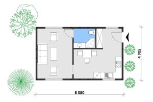 Holzhaus mit Mini Elementen 40 Grundrissplan