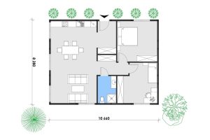 Holzhaus mit Mini Elementen 88 Grundrissplan