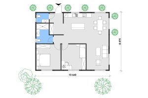 Holzhaus mit Mini Elementen 91 Grundrissplan