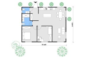 Holzhaus mit Mini Elementen 90 Grundrissplan