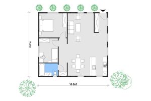 Holzhaus mit Mini Elementen 93 Grundrissplan