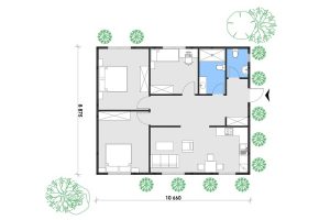 Holzhaus mit Mini Elementen 95 Grundrissplan