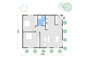 Holzhaus mit Mini Elementen 96 Grundrissplan