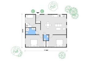Holzhaus mit Mini Elementen 98 Grundrissplan
